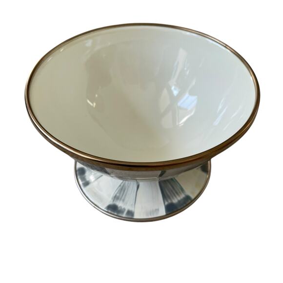 Brand New Mackenzie-Childs Sterling Check Ice Cream Dishes Set of 4 - Picture 6 of 15